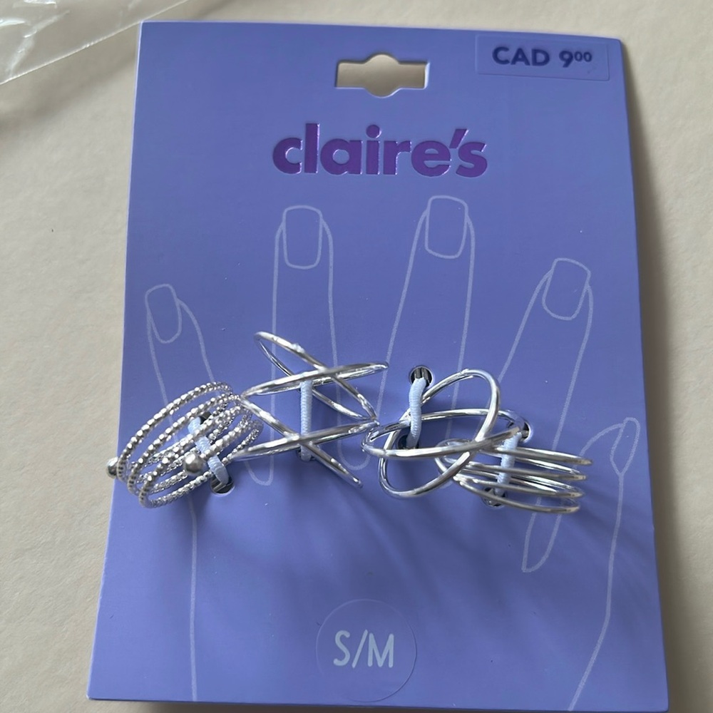 4 rings S-M silver